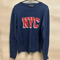 RIVET&SURGE NYC ロゴ ニット ネイビー
