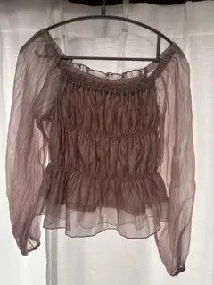 earth music & ecology シフォンオフショルダーシャツ