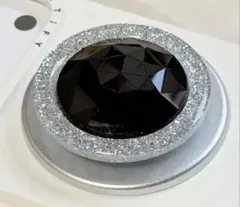 MagSafe対応立体グリップトック　韓国　ラメ✖️クリスタルオニキスブラック