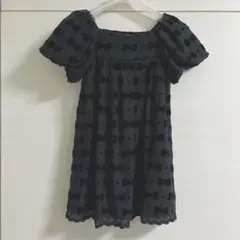 匿名配送★メゾピアノmezzopiano130cmワンピースドレス黒ブラック