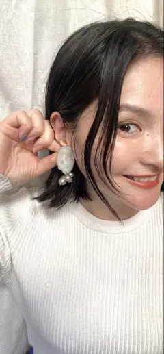 【限定1点】サージカルステンレス♡レジンとコットンパールのピアス