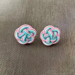 水引き 梅結び ピアス ハンドメイド シンプル 結婚式 成人式 お宮参り 初詣