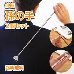 孫の手 伸縮 伸びる 2本セット シルバー ステンレス まごの手 敬老の日のサムネイル