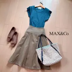 Max&Co. Aライン❤︎パネル切替❤︎ステッチデザインスカート❤︎カーキ❤︎コットンのサムネイル
