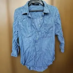 AZUL by moussy 七分袖ボタンアップシャツ