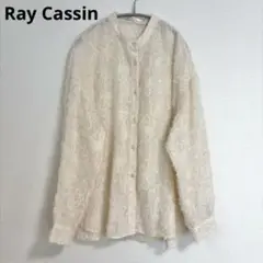 Ray Cassin シースルー　フラワー　ブラウス　長袖　フリンジ