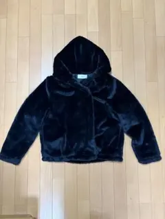 ブラック フード付き ファーコート