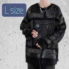 《1点限り》　新作　セーター　ニット　ペーズリー柄　ストリート　メンズ　韓国