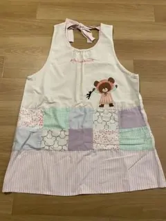 くまのがっこうパッチワーク バックリボンエプロン