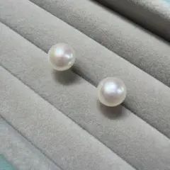 約9mm大粒 高グレード あこや真珠 ピアス あこやパールピアス オーロラ
