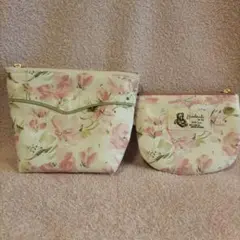 ハンドメイド 花柄ポーチ2個セット