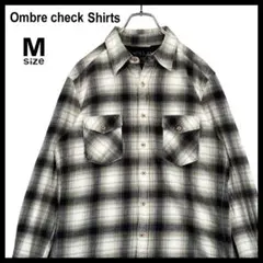 MULHOLAND オンブレ シャドーチェックシャツ 長袖 アメカジ 古着 M
