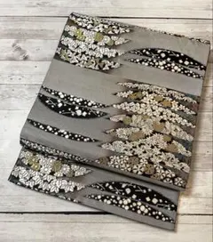 正絹 六通柄袋帯 京の彩り モダン変わり市松 吉祥花文 金銀糸 逸品 美品