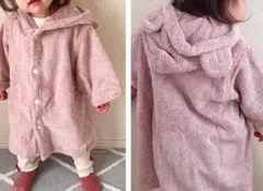 新品★ココポンチョ　フード付きバスタオル100cm ピンク　ココチエナ