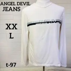 ANGEL DEVIL JEANS ロンT XXL 長袖 ロゴ白 大きいサイズ