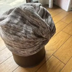 グレー系マーブル模様ニット帽