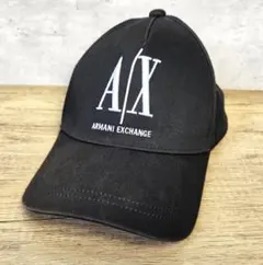A|X アルマーニエクスチェンジ ロゴ刺繍 キャップ 黒 メンズ フリーサイズのサムネイル