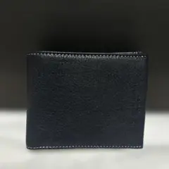 新品キャサリンハムネット　二つ折り財布　レザー　ネイビー紺パスケースのサムネイル