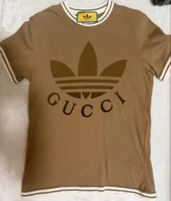 GUCCI ADIDAS Tシャツ　ブラウン　Mサイズのサムネイル