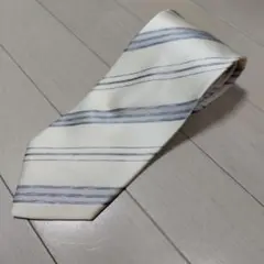 CLOTHEST 日本製 アイボリー ストライプ シルク 結婚式 ネクタイ