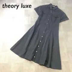theory luxe 胸ポケット シャツ ワンピース 半袖 ダークグレーのサムネイル