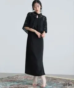 2WAYショート丈トップスドレス　ブラック