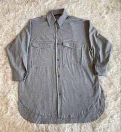 ZARA メンズ　オーバーサイズ ハイローヘム長袖シャツ