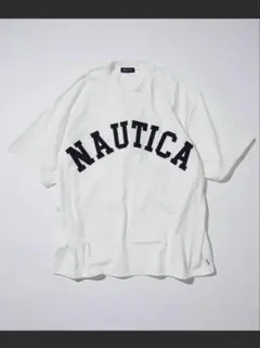 NAUTICA ホワイト Tシャツ ロゴプリント