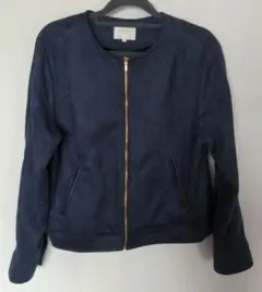 スエード風 ジップアップジャケット　 L