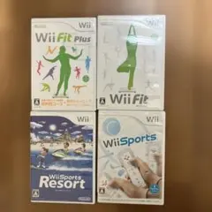 Wiiソフト4本セット（Wii Fit Plus, Wii Sportsなど）