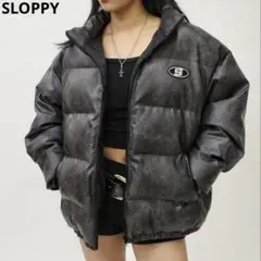【SLOPPY】　Sロゴヴィンテージライク中綿レザーブルゾン　ジャケット