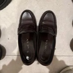 HARUTA ダークブラウン ヒールローファー