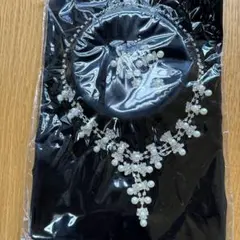 ブライダルアクセサリー パールクリスタルネックレスセット