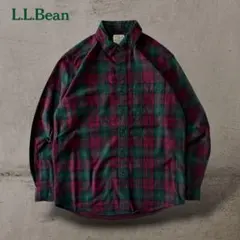 L.L.BeanエルエルビーンフランネルBDシャツ長袖チェックライトネル古着M