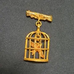 鳥かごのブローチ ヴィンテージ風