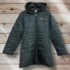 PUMA フード付き ブラックダウンジャケット レディース M ウォーキング