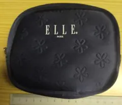 ELLE エンボス ポーチ ネイビーのサムネイル