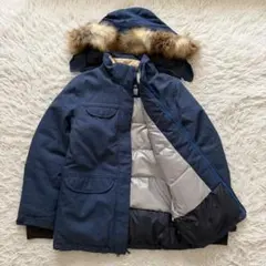 コロンビア ダウンジャケット ファー ネイビー　ブルー M フード