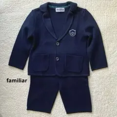 ファミリア ネイビージャケット ネイビーハーフパンツ スーツ セット 100