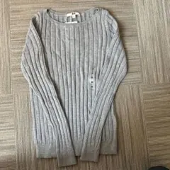 【新品】UNIQLO コットンカシミヤワイドリブセーター Mグレー