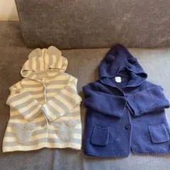 美品　双子コーデ　GAP ミッキー ポケット付き熊耳アウター 6-12ヶ月