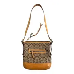 COACH コーチ シグネチャー ショルダーバッグ 9362 ブラウン ベージュ 