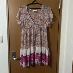 MERCURYDUO 花柄シフォン　ミニワンピース チュニック　半袖 シアーのサムネイル