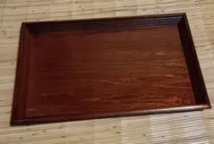 デッドストック！堅牢刳貫き地に時代漆の映える讃岐彫の四方盆（検民芸讃岐盆お膳お盆 デッドストック！堅牢刳貫き地に時代漆の映える讃岐彫の四方盆（検民芸