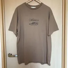 ブラウン ロゴTシャツ 半袖 綿100% オーバーサイズのサムネイル