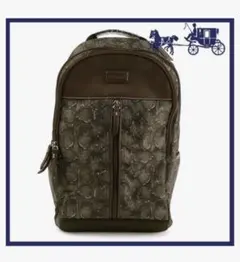【新品】COACH コーチ　ブラウンロゴリュック