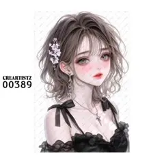 00389 ガール ペーパー/ステッカー 4枚 CREARTISTZ