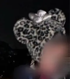 ミニーちゃんファンキャップ ヒョウ柄 グレー