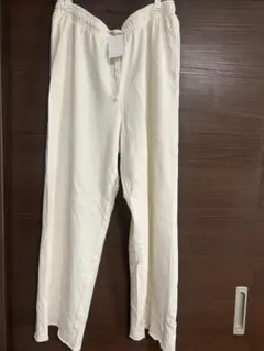 今だけ値下げ★新品★H&Mアイボリー ワイドパンツ 大きめM ウエスト総ゴム