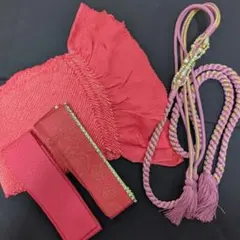 【美品】正絹!!振袖用　帯揚げ帯締め　重ね衿２つ　まとめて